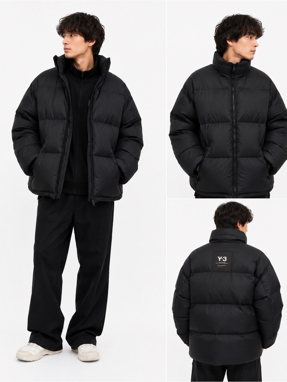 Y-3 Black Quilted Puffer Jacket